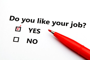 Image showing Do you like your job?