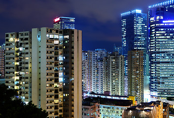 Image showing Hong Kong apartment building at night