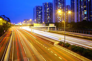 Image showing Highway in Hong Kong at night