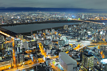 Image showing Osaka city at night