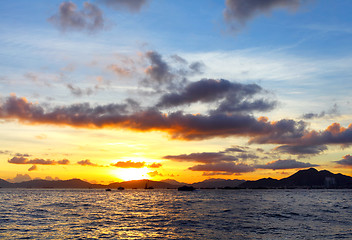 Image showing Seascape during sunset
