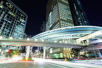 Image showing Tokyo city with car light