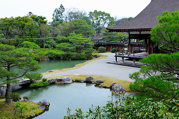 Image showing Japanese garden with pond