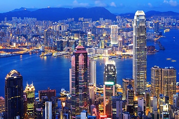 Image showing Hong Kong city at night