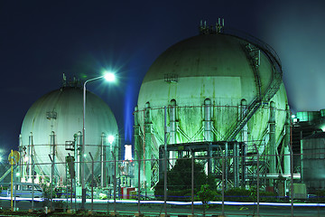 Image showing Gas tank at night