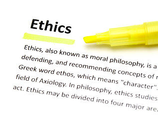 Image showing Definition of ethics