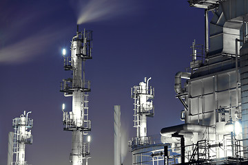 Image showing Industrial building at night