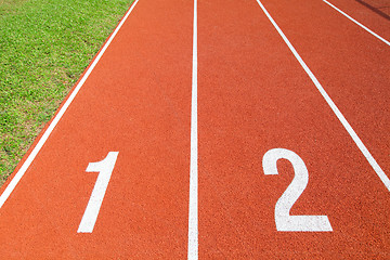 Image showing Running track in red
