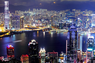 Image showing Hong Kong downtown at night