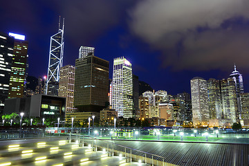 Image showing Hong kong financial district at night