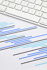 Image showing Gantt chart with keyboard