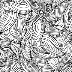 Image showing monochrome seamless abstract hand-drawn wave