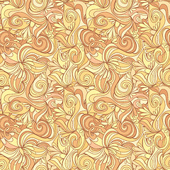 Image showing Seamless abstract gold color hand-drawn texture