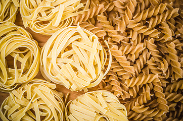 Image showing Raw tagliatelle close-up background