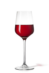 Image showing Glass of red wine isolated on white