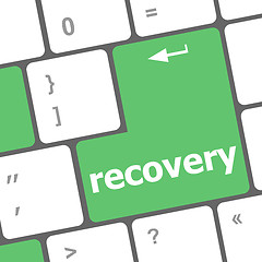 Image showing recovery text on the keyboard key