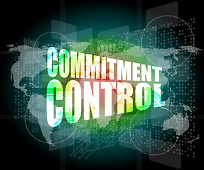 Image showing commitment control on digital touch screen