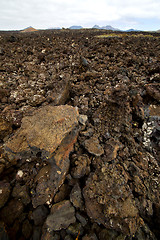 Image showing stone in   volcanes lanzarote timanfaya  sky  hill and  