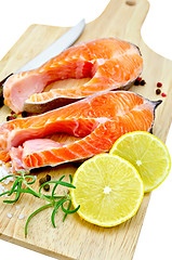 Image showing Trout with lemon and salt