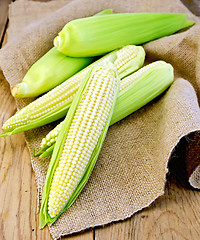 Image showing Corncob on burlap