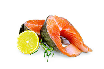 Image showing Trout with lemon and rosemary