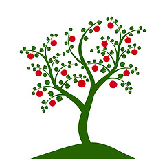 Image showing apple tree silhouette