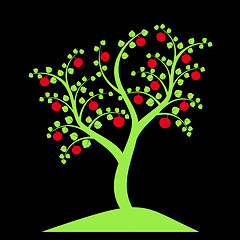 Image showing apple tree silhouette