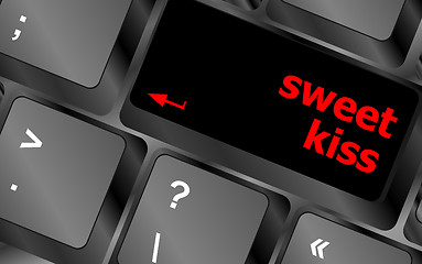 Image showing sweet kiss words showing romance and love on keyboard keys