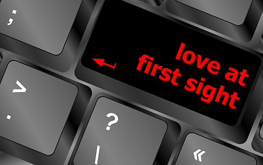 Image showing love at first sight, keyboard with computer key button