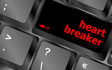 Image showing heart breaker word on keyboard key, love concept