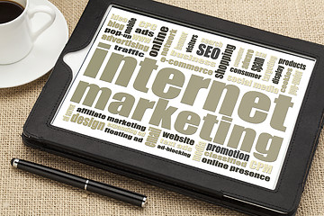 Image showing internet marketing on digital tablet