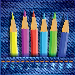 Image showing set of colored pencils