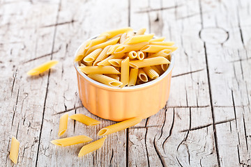 Image showing uncooked pasta in a bowl 