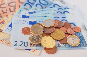 Image showing Euros coins and notes