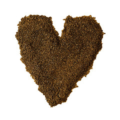 Image showing Heart of coffee grounds