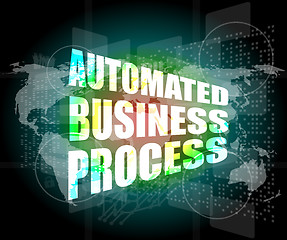Image showing business concept, automated business process digital touch screen interface