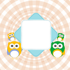 Image showing Cartoon empty paper template of an owl