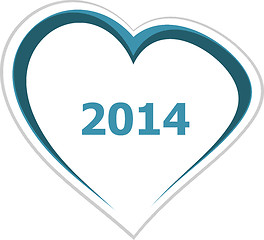 Image showing marketing concept, 2014 on love heart on white