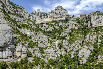 Image showing Santa Maria de Montserrat monastery. Catalonia, Spain.