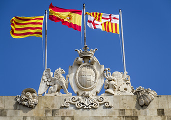 Image showing emblem of the city of Barcelona Spain