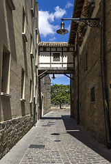 Image showing detail of the cobbled streets of Pamplona 