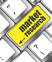 Image showing market research word button on keyboard, business concept