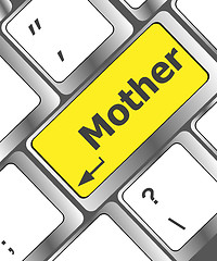 Image showing Keyboard with mother word on computer button
