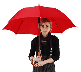 Image showing Woman with umbrella