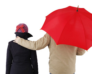 Image showing Couple with umbrella