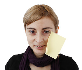 Image showing Woman and post it