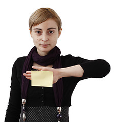 Image showing Woman and post it