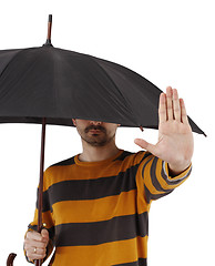 Image showing Man with umbrella