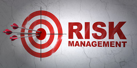 Image showing Business concept: target and Risk Management on wall background
