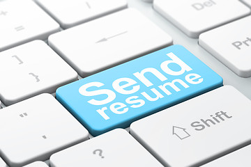 Image showing Business concept: Send Resume on computer keyboard background